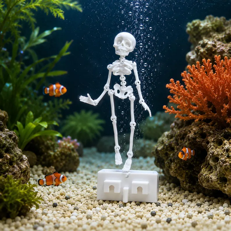 Air-Powered Dancing Skeleton Aquarium Ornament